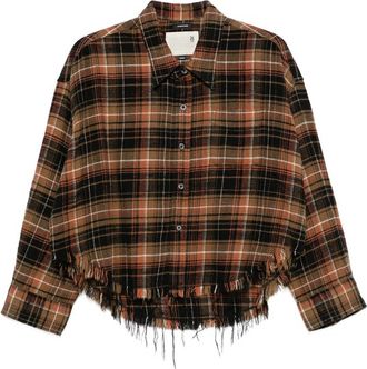 R13 Frayed-hem Cropped Shirt