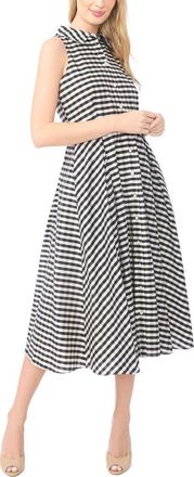 Ted Baker Demeter Sleeveless Gingham Midi Dress in Rich Black at Nordstrom, Size 10