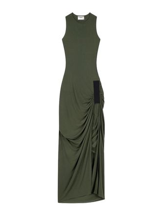 Coperni Draped Taped Suspended Dress In Green Fabric