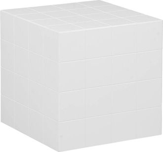 Sweeek Cubic coffee table, side table with cement tile effect, White, 40x40x40 cm - Kubeeek