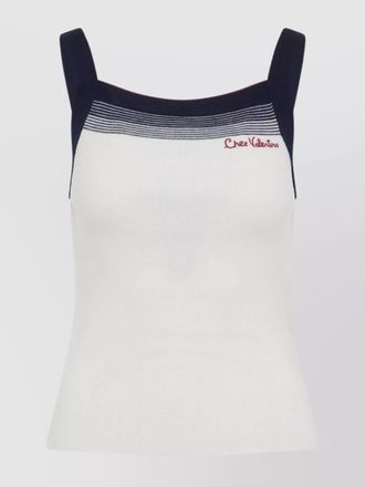 Valentino sleeveless knitted top striped detail