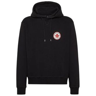 Dsquared2 Maple Leaf Patch Logo Cool Fit Zwarte Hoodie