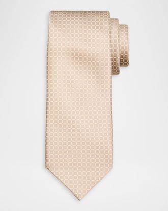 Stefano Ricci Men & apos;s Geometric Circle Jacquard Silk Tie