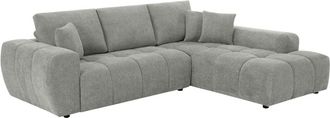 Oviala Sof&aacute; esquinero de 3 plazas con chaise longue gris claro 270 cm