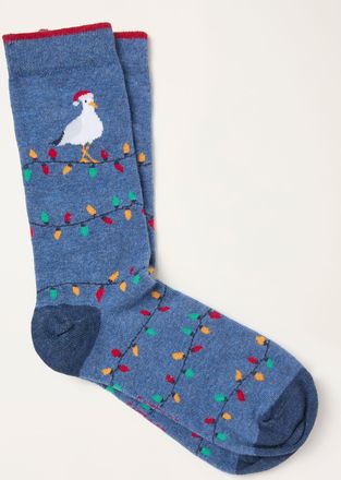 Fat Face FatFace Navy Festive Seagull Socks