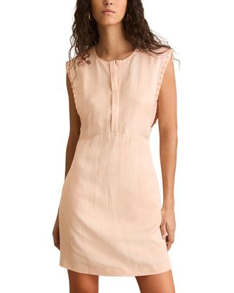 Reiss Fawn Craft Stitched Sleeve Linen-Blend Dress