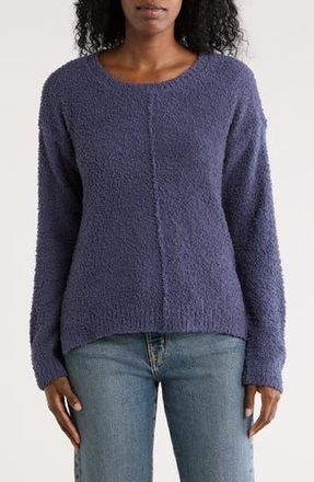 Bobeau Silky Plush Step Hem Sweater in Blue at Nordstrom Rack, Size X-Small