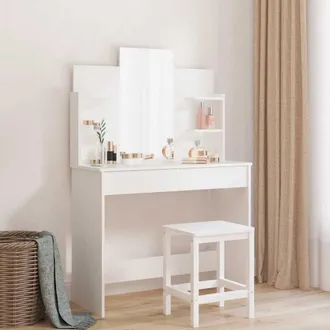 vidaXL Tocador Con Espejo Blanco 96x39x142 Cm Vidaxl