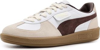 Puma Palermo Leather Shoes Mens Shoes Puma White/Chocolate Brown/Gum : 11.5 D - Medium