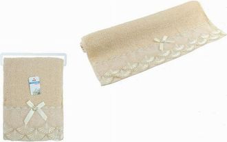 Trade Shop Trade Shop - Asciugamano Bagno Telo Cotone Morbido Decorato 70x140 Cm 380gr Beige Scuro 79510