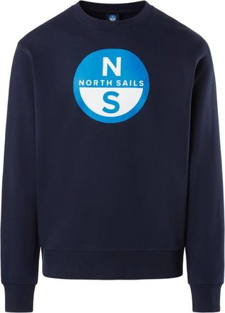North Sails Sweatshirt met Maxi Print - Heren - Sweatshirts - Blauw - S - Katoen - Hoodies & sweatvesten