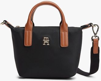 Tommy Hilfiger Womens Monogram Micro Tote Bag - Black