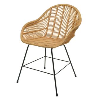 Hhg [nunca Usado] Silla De Comedor Hhg-086, Silla De Cocina Silla De Mimbre Silla De Rat&aacute;n, Kubu Rat&aacute;n Metal