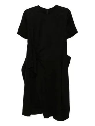 JNBY A-type asymmetrical short-sleeved dress - women - Rayon - S - Black