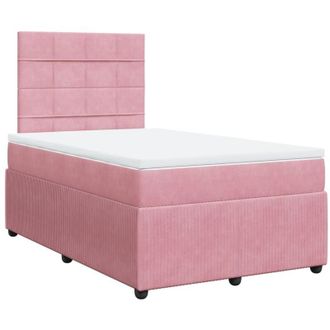 vidaXL Cama Box Spring Con Colch&oacute;n Terciopelo Rosa 120x190 Cm Vidaxl