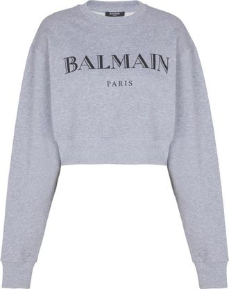 Balmain Gedrukte crew-neck sweatshirt - Dames - Sweatshirts - Grijs - XS - Katoen - Hoodies & sweatvesten
