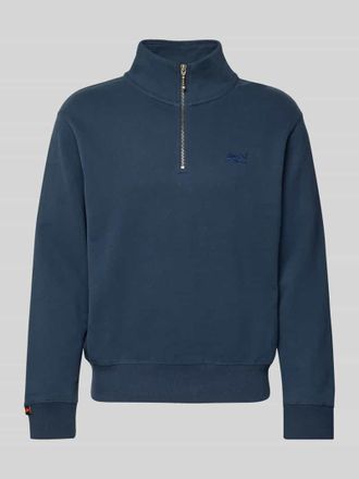 Superdry Regular Fit Sweatshirt mit Logo-Stitching in Dunkelblau, Gr&ouml;&szlig;e XXXL