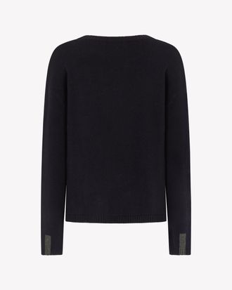 Serena Bute Merino Wool Relaxed Fit Jumper - Navy Blue