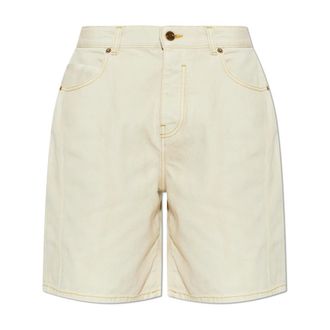 Balmain Denim Shorts, male, Beige, Size: W29 Faded Denim Bermuda Shorts