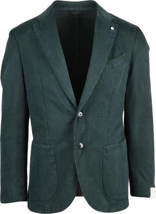 L.B.M. 1911 Washed Canvas Jacket with Tailored Fit and Button Closure