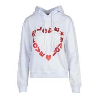 Love Moschino Hoodies, female, White, S, Cotton Elastane Sweatshirt