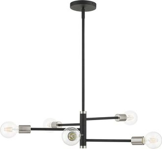 Livex Lighting Bannister Black 5 Light Chandelier