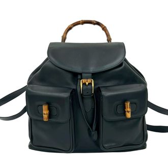 Gucci Navy Leather Backpack (Pre-Owned)