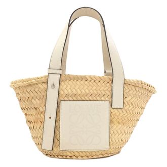 Loewe White Leather Basket Tote Bag (Pre-Owned)