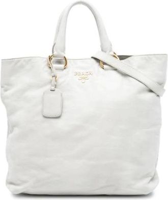 Prada Pre-owned Tote Bags, female, White, Size: ONE SIZE Pre-owned Vintage Tote Bag