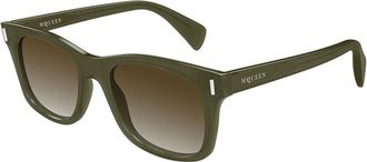 Alexander McQueen AM0551S Asian Fit 003 Mens Sunglasses Green Size 52