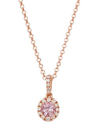 Le Vian Peach Morganite 14K Rose Gold 0.52 Ct. Tw. Diamond & Pink Morganite Pendant Necklace