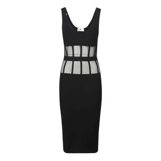 Elisabetta Franchi Midi Dresses, female, Black, L, Chic Sleeveless Dress