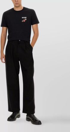 Moschino logo patch crew neck t-shirt