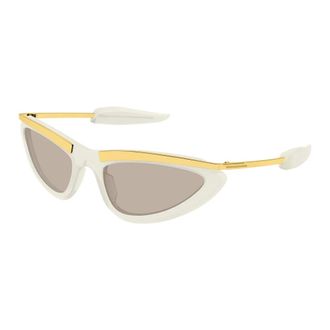 Bottega Veneta Sunglasses, female, White, Size: 58 MM Prisma Cat Eye Sunglasses