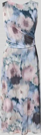 Swing Regular Fit Midikleid mit Raffungen in Bleu, Gr&ouml;&szlig;e 34