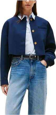 Tommy Hilfiger Punto Crop Lady Jack - Dames - Zomerjassen - Blauw - S - Polyester - Jassen