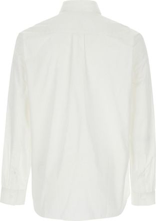 Burberry Mens White Classic Collar Shirt With Logo Cotton