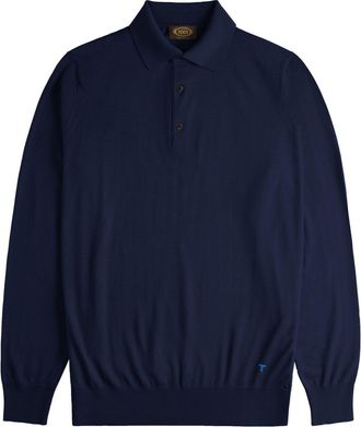 Tod's long-sleeved polo shirt - men - Wool - M - Blue