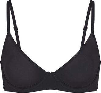 SKIMS Unlined Stretch-jersey Demi bra - Black - 34DDD