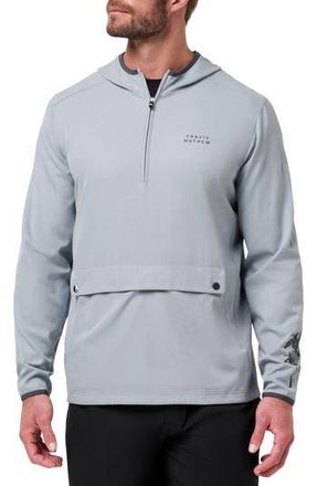 Travis Mathew Out of Pocket Quarter Zip Hoodie in Heather Light Grey at Nordstrom Rack, Size Xx-Large