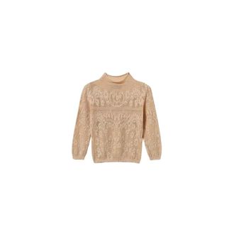 Twinset Maglione Girocollo Jacquard - - Knitwear - Donna - Beige - M