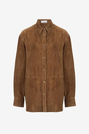 Brunello Cucinelli &Uuml;berhemd aus Wildleder Shiny Line