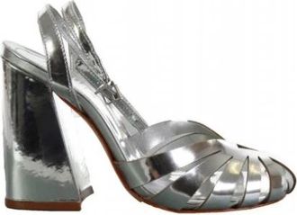 Schutz Jessica Mule - Dames - Sandalen met hakken - Grijs - 36 EU - Leer - Schoenen