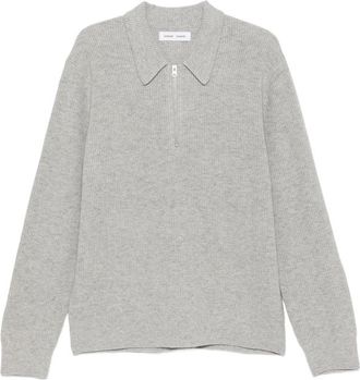 Sams&oslash;e & Sams&oslash;e Ribbed-knit Quarter-zip Polo Shirt