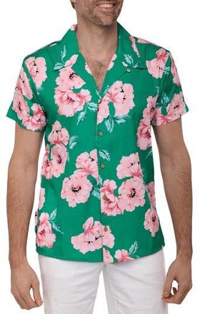 Ranee&rsquo;s Extra Trim Fit Camp Shirt in Green at Nordstrom Rack, Size Xx-Large