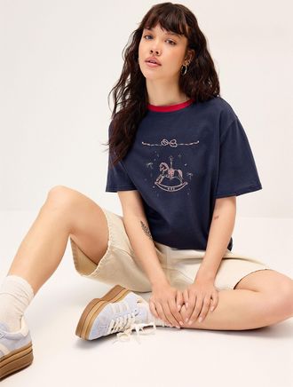 Twik Womens Coquettish horse oversized T-shirt