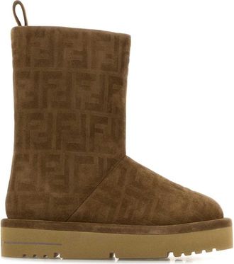 Fendi Dark Brown Suede Ankle Boots