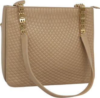 Bally Vintage Chain Shoulder Bag Quilted Leather Leather Shoulder Bag Bag (Pre-Owned)