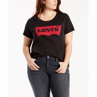 Levi's Plus T-shirt met ronde hals, korte mouwen en print vooraan