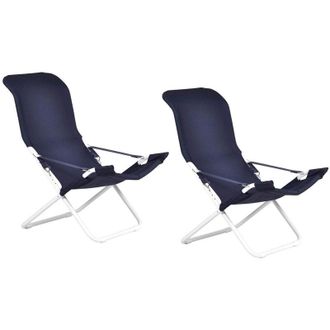 Fiam Sedia sdraio fiesta telaio acciaio bianco con telo in blu 127PE bsbl x 2